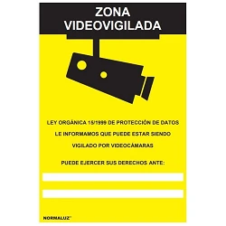Cartel Zona Videovigilada 30x21 cm