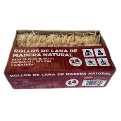 Rollo de lana de madera de encendido