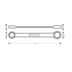 Llave doble estrella plana carraca 1320RM