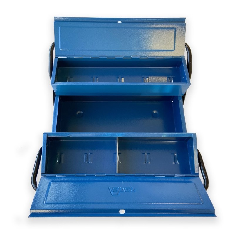 Caja de herramientas de acero con 7 compartimentos 420x200x250mm