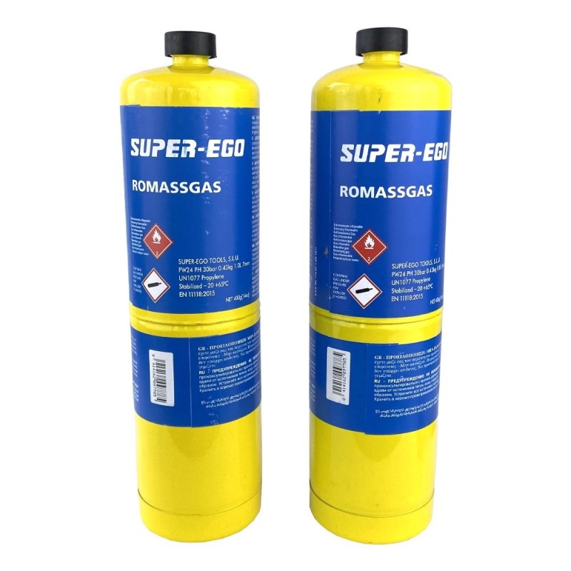 Soplete PRO-FIRE PIEZO con 2 botellas de ROMASSGAS - SUPER-EGO 1500002772 -  SIA Suministros