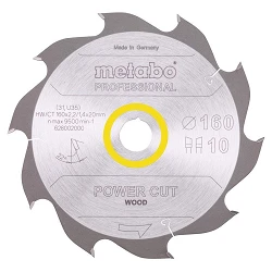 Hoja de sierra "power cut wood - professional", 160x20, D10 DI 22°81
